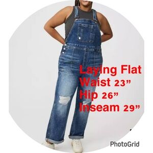 Torrid Oversized Distressed Straight Leg Overalls
